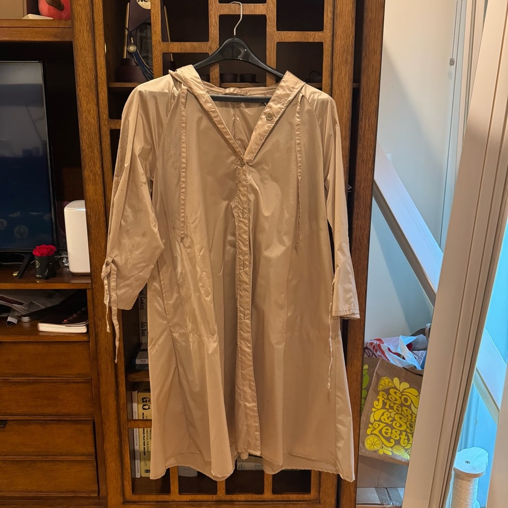 Saxon Hall Vintage Beige Hooded Raincoat Trench | Size 10P